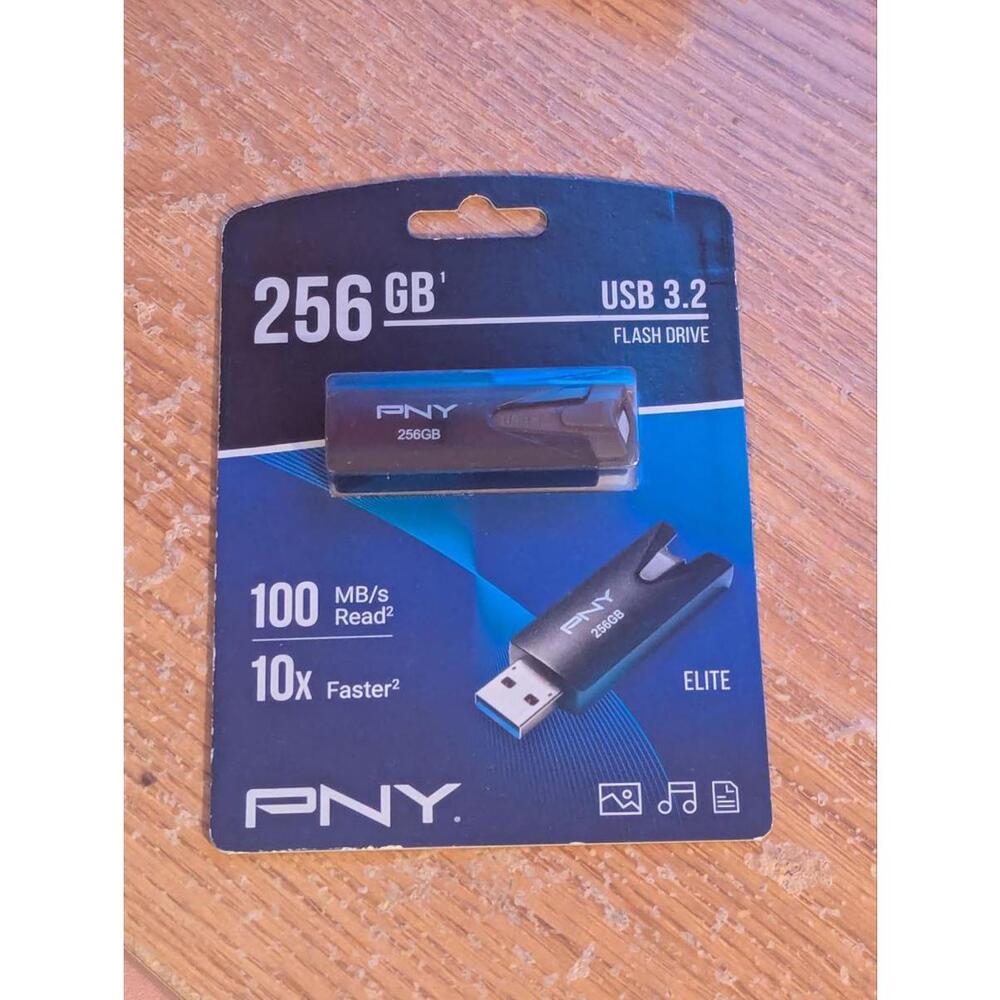 New in-box PNY 256GB Elite USB 3.2 Flash Drive